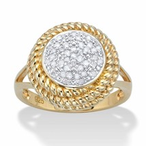 Womens 18K Gold Over Sterling Silver Diamond Cluster Ring Size 6 7 8 9 10 - £240.96 GBP