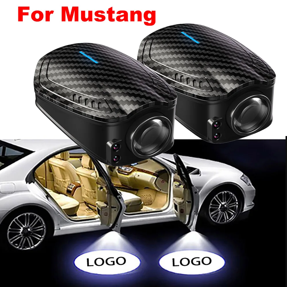 2pcs for mustang courtesy door led logo projector light welcome lamp thumb200