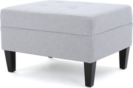 Zahra Ottoman, Light Grey, By Christopher Knight Home. - £106.89 GBP