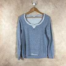 SPLENDID Sky Blue French Terry Wide Neck Pullover SMALL - £11.01 GBP