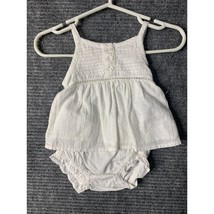 Old Navy Girls Infant Baby Size 0 3 months White 2 Piece Set tank Top Bl... - $7.91