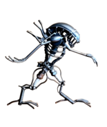 Alien Xenomorph Warrior Vintage Handmade Metal Art Sci-Fi Steampunk Figu... - $4,088.40 MXN