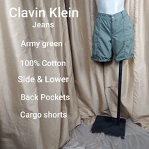 Calvin Klein Jeans Army Green Cotton Light Weight Cargo Shorts Size 6 - £9.41 GBP