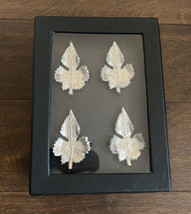 Tahari Home Silver Tone Maple Leaf Napkin Rings New Fall Thanksgiving - $32.99