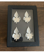 Tahari Home Silver Tone Maple Leaf Napkin Rings New Fall Thanksgiving - £25.95 GBP