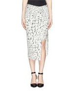 $265 HELMUT LANG Twist Knot STRATA SKIRT Print Jersey USA ( L ) - $227.67