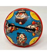 Vintage Tin Toy Noisemaker Clown Faces On Blue Background U.S. Metal Toy... - £7.82 GBP