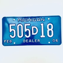 2006 United States Michigan Base Dealer License Plate 505D18 - £13.15 GBP