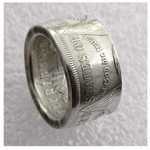Rare Morgan 90% Silver Dollar USA Antique Vintage Coin 1889 Biker Ring Sz10 - £77.29 GBP