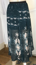 Princess Vera Wang Junior Women&#39;s Skirt Size L High Low Hem Black Beige Watercol - £17.96 GBP