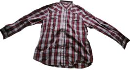 Life After Denim Men&#39;s Plaid Button-Up (S)! Relaxed fit, red/black/white - $51.00