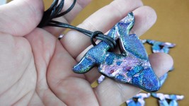 (D-steer) Dichroic Glass Bull Cow Head Longhorn Texas Pendant Jewelry Necklace - £14.27 GBP