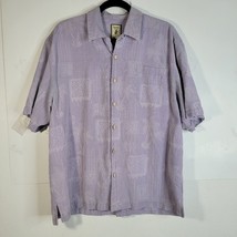 Mens Jamaica Jaxx Purple Silk Short sleeve Hawaiian Button front shirt S... - £17.07 GBP