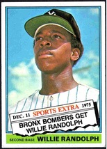 New York Yankees Willie Randolph RC Rookie Card 1976 Topps #592T ex/em  - £2.73 GBP