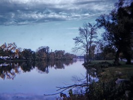1965 Fox River view towards Bridge St. Charles Illinois Color Slide - £4.28 GBP