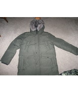 NEW DNKY Men&#39;s Winter Parka Green Bomber Hooded Fur Ultra Loft large L M... - $194.82 CAD