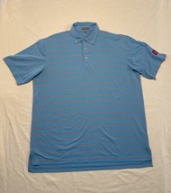Peter Millar Summer Comfort Polo Shirt Blue Pink Stripes Mens XL Golf Ou... - £15.18 GBP