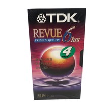 NIP TDK Revue 6 Hour Blank VHS Tapes T-120 4 Pack Brand New Factory Sealed - £31.14 GBP