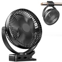 Usb Desk Fan, Rechargeable Portable Fan, 8-Inch Clip On Fan, 10000Mah Stroller F - £56.18 GBP