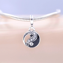 2023 Me Collection 925 Sterling Silver ME Sparkling Yin &amp; Yang Mini Dangle Charm - £6.53 GBP
