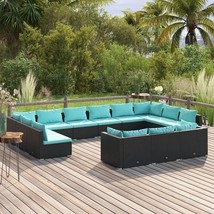  Garden Lounge Set Black and Water Blue - $1,823.99