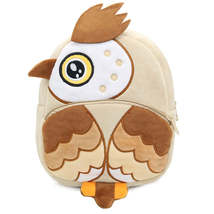 Anykidz 3D Apricot Owl Brown Kids School Backpack Cute Cartoon Animal Style Chil - £32.35 GBP