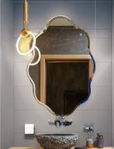 Gold plated stainless steel frame mirror, handmade wall mirror,Large Wal... - £371.31 GBP