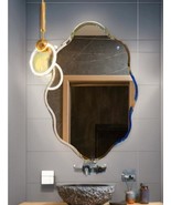 Gold plated stainless steel frame mirror, handmade wall mirror,Large Wal... - $665.95 CAD