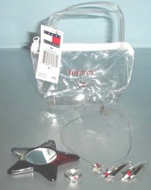 Tommy Hilfiger Girls Star Ring Necklace Hair Pins Mirror Zip Pouch 6 PC. Set New - £5.45 GBP