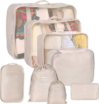 8 Set Packing Cubes for Suitcases,  Travel Luggage Packing Organizers with Laund - £17.67 GBP