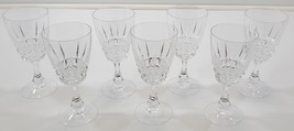 *N) Vintage Cristal d’Arques Pedestal Wine Glasses - 6-3/4&quot; Tall - Set of 7 - $24.74