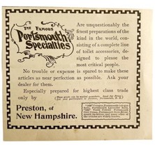 Preston New Hampshire Cologne 1894 Advertisement Victorian Portsmouth AD... - $27.41 CAD