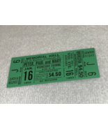 PETER PAUL &amp; MARY UNUSED 1963 CONCERT TICKET MEMORIAL HALL PA MARY TRAVE... - £31.58 GBP
