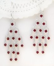 Sterling Silver Arches and Wire Wrapped with Swarovski Crystals Chandelier Earri - £28.05 GBP