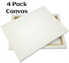 4 Piece 16x20" Artist Canvases Pre-Stretched Cotton Duck Double Acrylic ... - $22.99