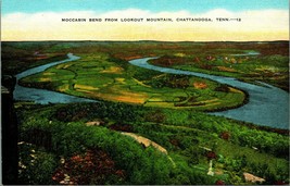 Moccasin Bend From Lookout Mountain Chattanooga TN UNP Linen Postcard E5 - £6.97 GBP