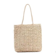Woman Summer Beach Designer Handbags Rattan Straw Woven Handmade Large Capacity  - £38.31 GBP