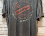 Mens Red Stripe Lager beer bottle top heathered gray t shirt XL - $14.84