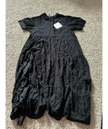Grace + Karma Black Dress Ruffles Short Sleeve Size Medium Casual Button... - $25.38 CAD