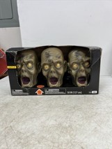 Skull Pathway Markers LED Lights Spooky Halloween Decor Set Of 3 Skeleton - £14.33 GBP