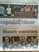 Chicago Trib-Historic Conviction Van Dyke GUILTY Sun Oct 7th Breaking Ne... - $5.00