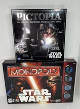2015 Star Wars The Force Awakens Monopoly + Pictopia Board Game Bundle  - £23.26 GBP
