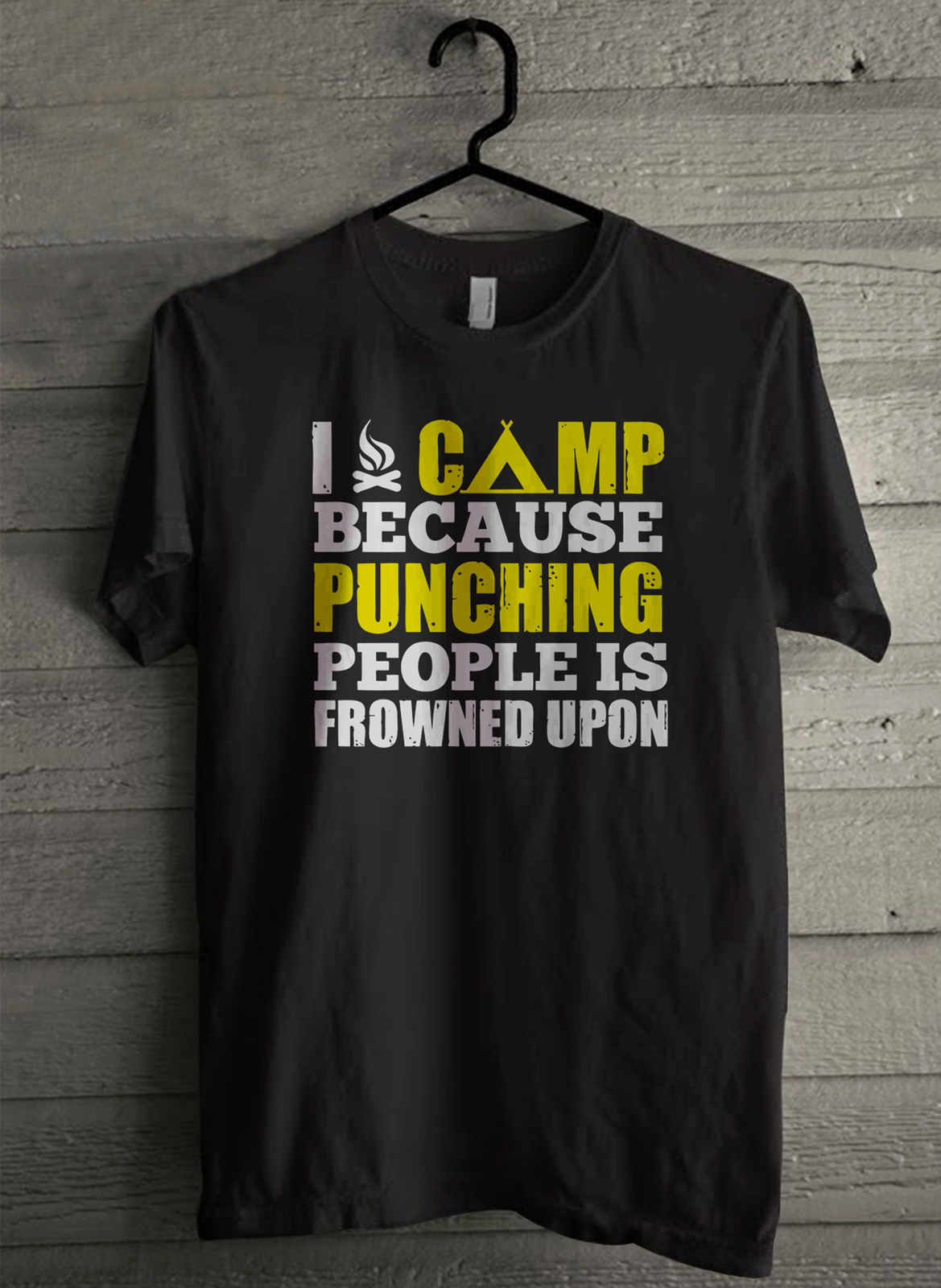 I Camp Because Punching People - Custom Men's T-Shirt (1937) - $19.13 - $21.84