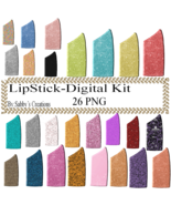 LipStick Digital Kit 3-Jewelry Tag-Clipart-Gift Tag-Holiday-Digital Clipart - $37.17 MXN