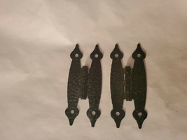 Pair of 1-1/2&quot; x 3-1/2&quot; Decorative Hinge- Hinges  Black Hammered Finish - $10.99
