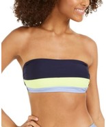 MSRP $78 Dkny Colorblocked Bandeau Bikini Top Navy Size Medium - $656.04 MXN