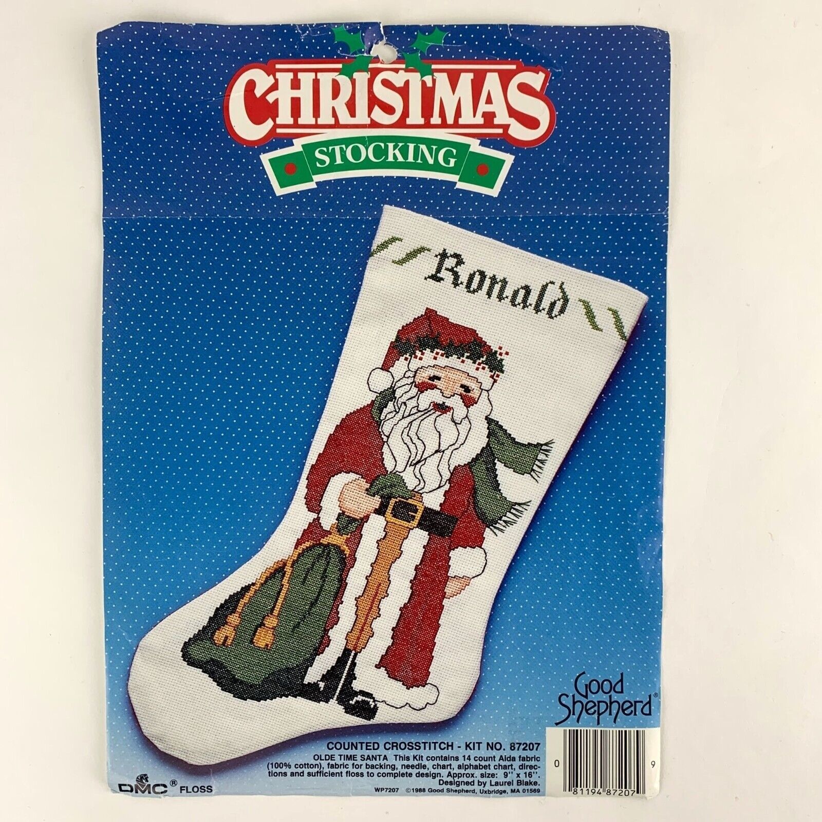 Good Shepherd Olde Time Santa 87207 Counted Cross Stitch Christmas Stocking Kit - $22.53
