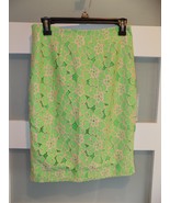 Lilly Pulitzer Hyacinth New Green Pique Two Tone Lace Pencil Skirt Size ... - €64,39 EUR
