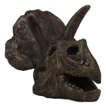 Faux Taxidermy Replica Triceratops Dinosaur Head Fossil Small Skull Figurine - £29.56 GBP