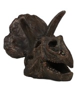 Faux Taxidermy Replica Triceratops Dinosaur Head Fossil Small Skull Figu... - $36.99